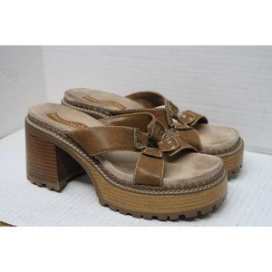 Vintage 70s Style wood look Sketchers Platform Sandals